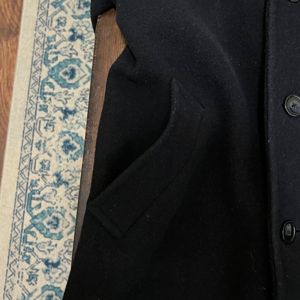 Lauren Ralph Lauren Navy Blue Double Breasted Wool Blend Pea Coat Large - Picture 5 of 9